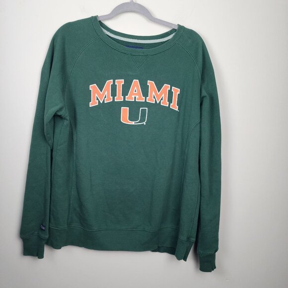 Jansport sz XL men Miami Hurricanes Green Pullover Sweatshirt Football fans - Picture 1 of 9